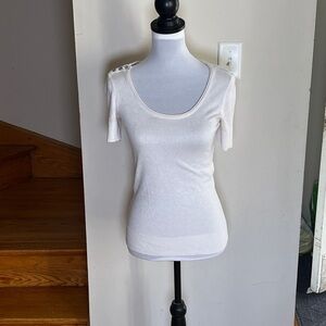 Chic LOFT Off White Scoop Neck Women's Blouse